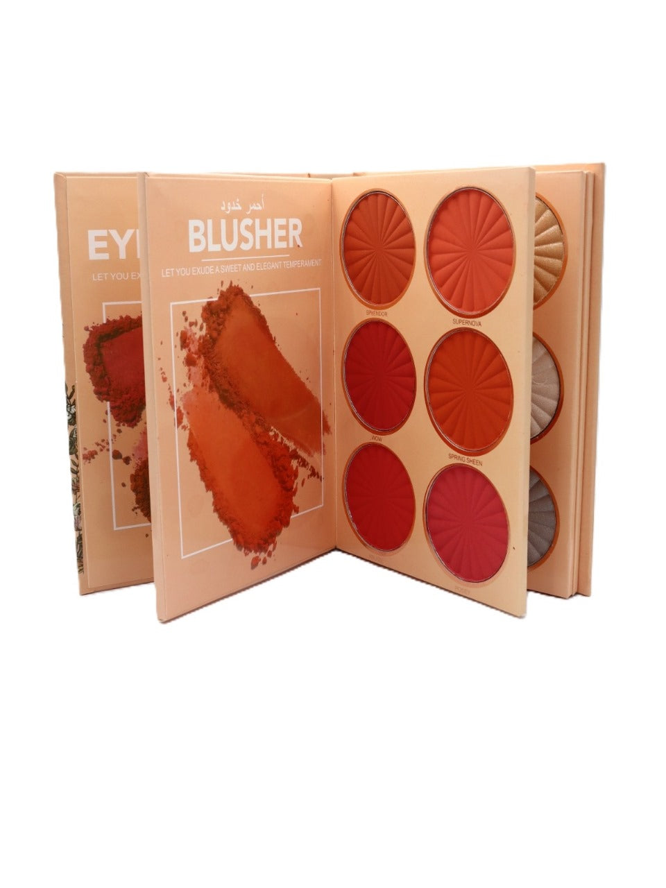 Set of eyeshadow and blusher and contour palette
