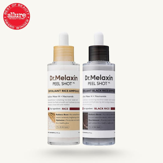 Peel Shot Glow Duo: White Rice Brightening & Black Rice Refining Ampoules (Buy 1 Get 1 Free)
